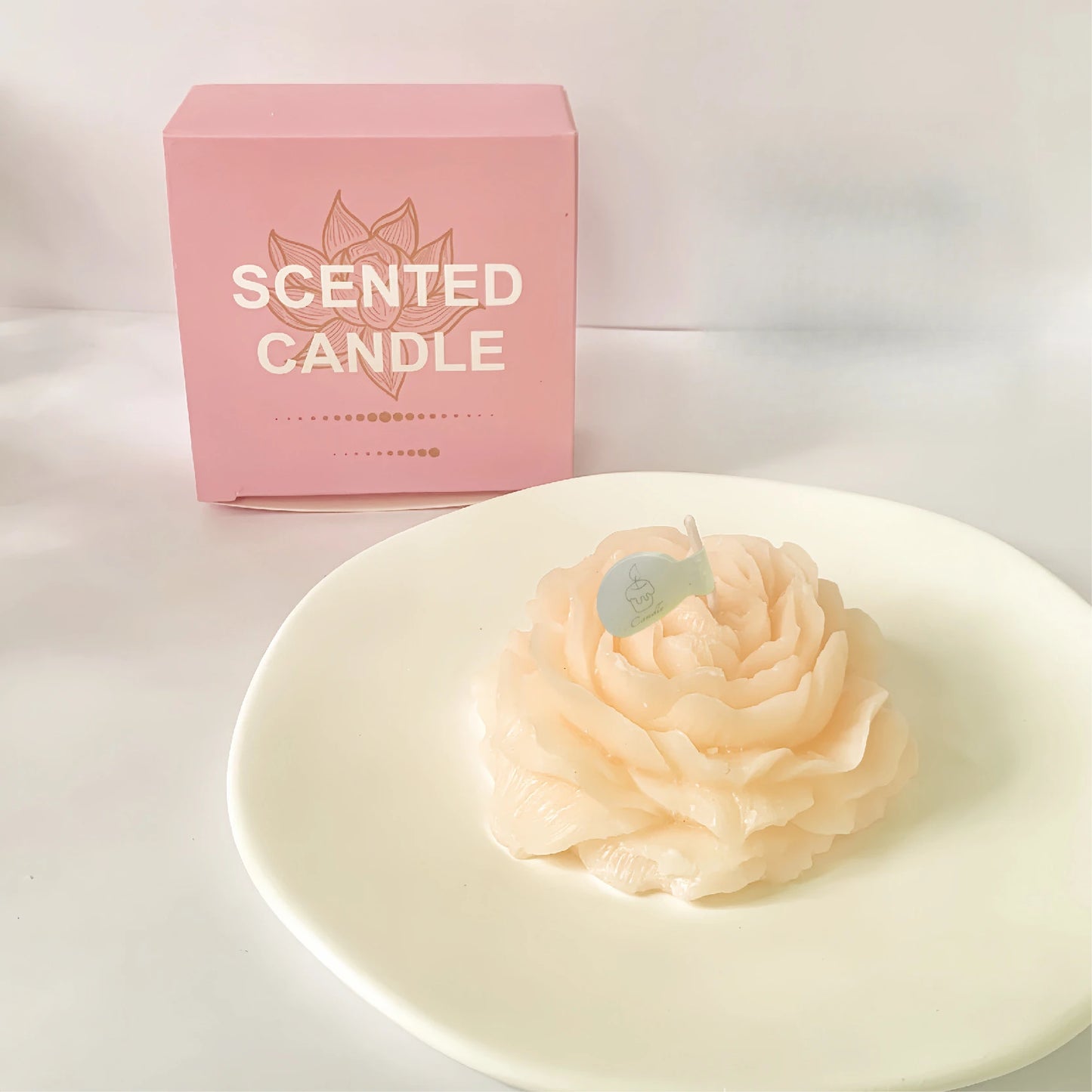 3D Peony Aromatherapy Candle - Creative Flower Shape, Wedding Decor Gifts Box & Valentine's Day Scented Souvenir Ornament