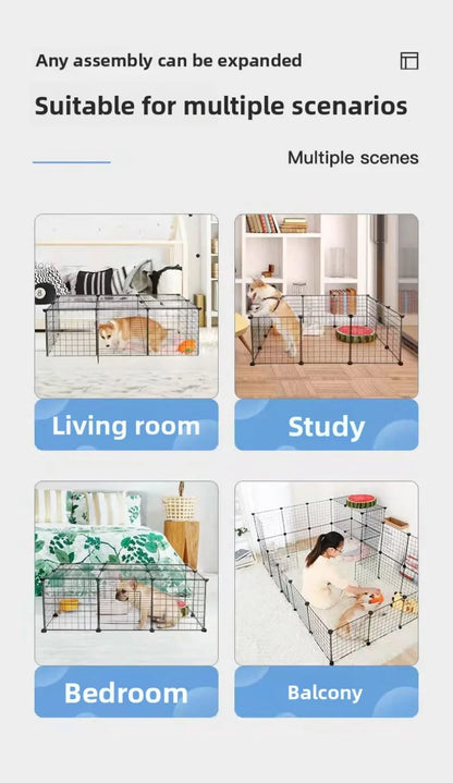 Pet Fence Panels 35x35 Cm Iron Wire Mesh Black With Universal Connectors