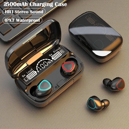 M10 TWS Wireless Earbuds: Sports Waterproof Design, Bluetooth Connection, 9D Stereo Sound + Charging Box & Microphone
