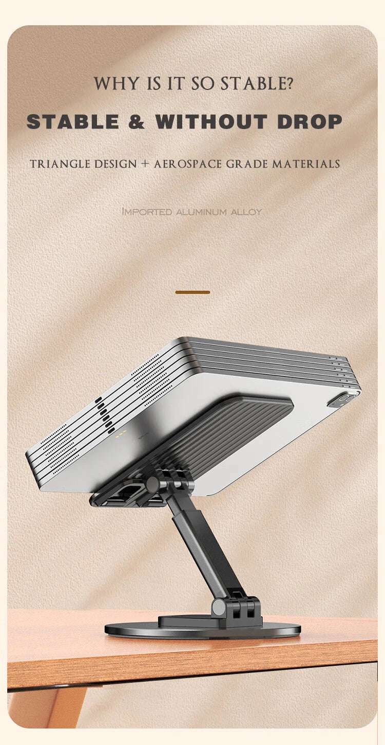 360 Degrees Rotable Metal Desk Mobile Phone Holder Stand For iPhone Xiaomi iPad Adjustable Desktop Tablet Table Cell Phone Stand