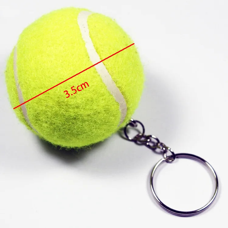 New Design Tennis Ball Key chain Car Key Ring sport chain sliver color Bag pendant KeyChains For Man Women Gift wholesale 17109