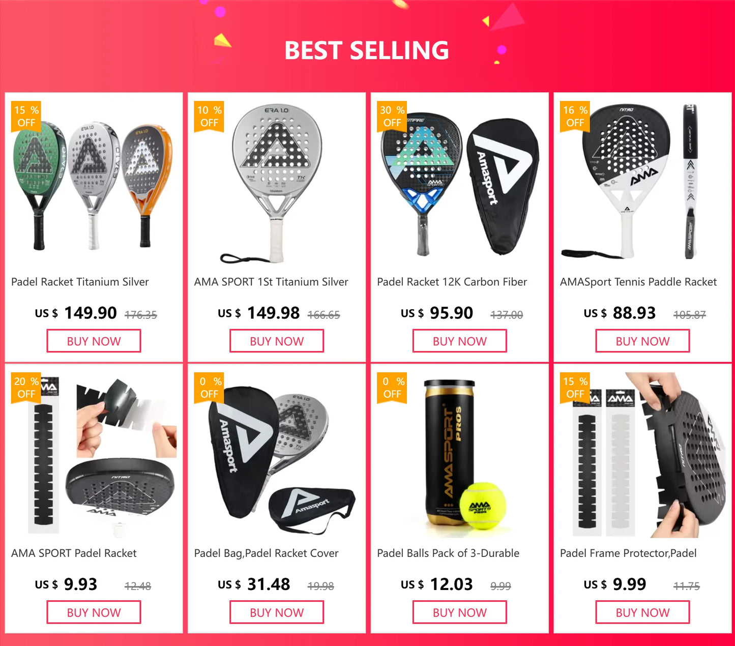 AMA SPORT Padel Racket Protection Tape Pack of 1/2/6 Edge Protector Durable & Easy to Replace Transparent Padel Protector