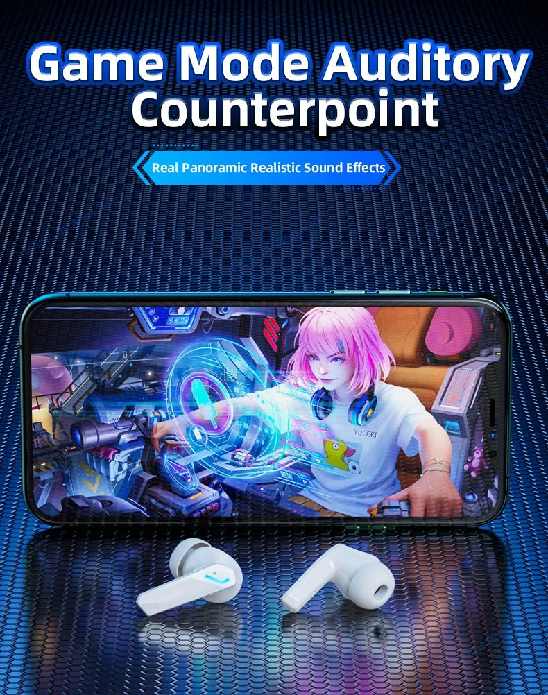 Original Lenovo GM2 Pro TWS Bluetooth 5.3 Earphones Dual Modes Music Game Earbuds HD Calls With Built-in 2 Mics Sport Headphones