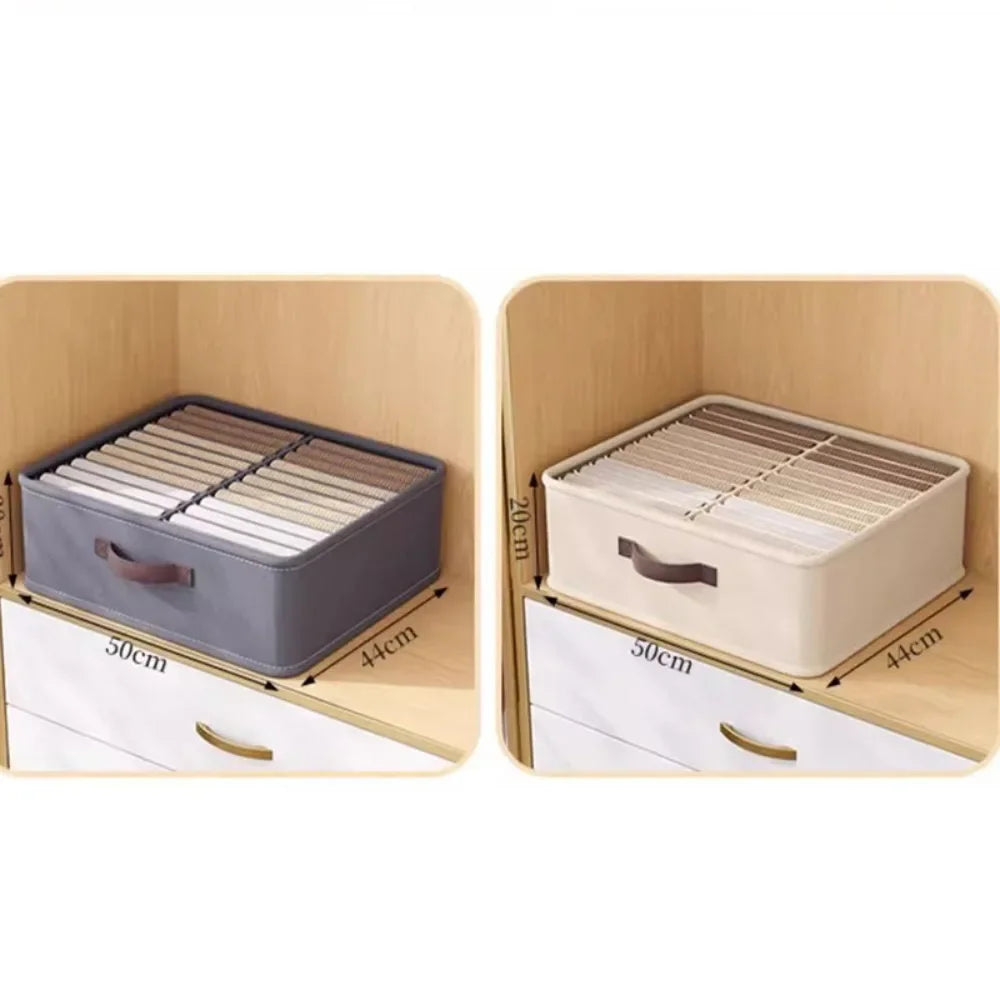 Wardrobe Clothes Storage Organizer Sweater T-Shirt Storage Box Thickened Pants Storage Box With PP Board Cabinet Foldable Drawer