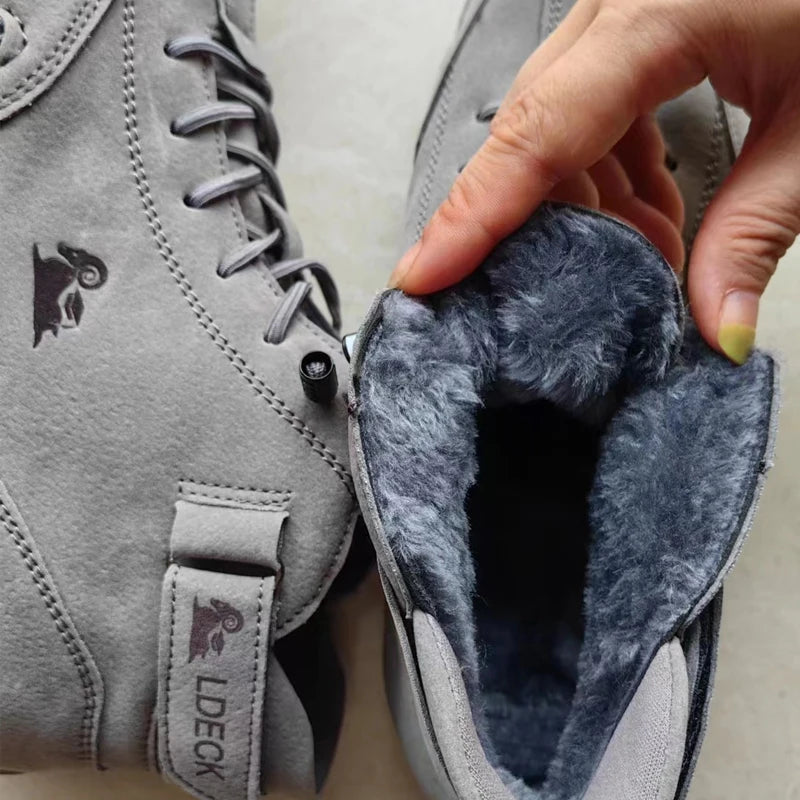 Boots for Women Winter Shoes Waterproof Ankle Boots Luxury Comfortable Warm Fur Plush Snow Boot Leather Casual Short Boots