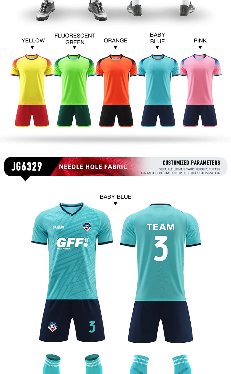 Adult Kid Football Jersey Men Customize Soccer Uniform Sports Shirt Women Futsal Sportswear Child Team Training Tracksuit Outfit