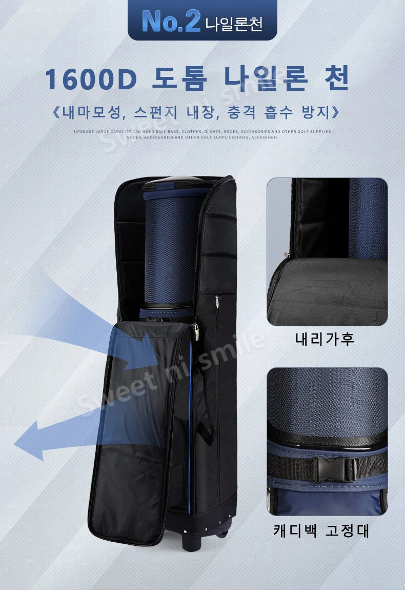 PGM Golf Travel Plane Bags with Wheel thicken Straps Foldable Golf Club Travel Cover for Airlines Golf Aviation Bag HKB009