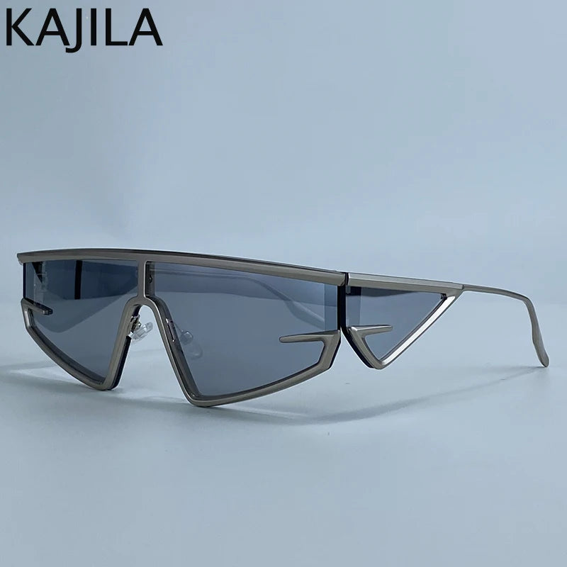 Y2K Punk Shield Sunglasses Square Frame UV400 Protection