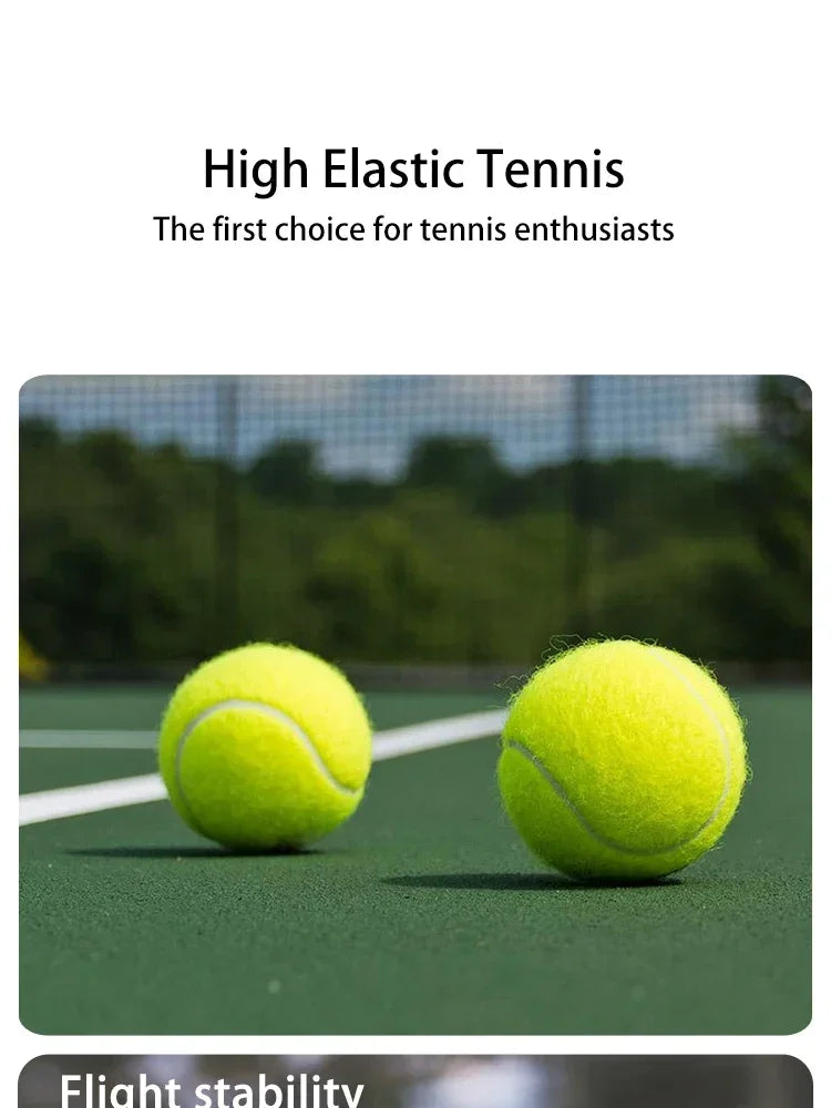 3pcs Professional Rubber Tennis Ball High Resilience Tennis Practice Ball for School Club Competition Training Exercises