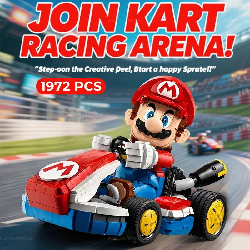 2025 New Racing Kart Building Blocks 1972pcs DIY Creative Educational STEM Playset Toy Set for Kids and Aldult Christmas Gifts