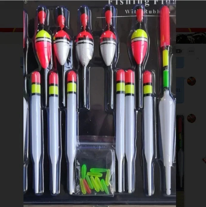 1Set (15Pcs) Portable Fishing Float with Multiple Size Combinations Suitable for Most Fish Hunting Outdoor Fishs Equipment
