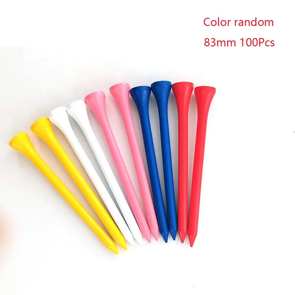 Pack 100 Pcs Golf Tees 4 Sizes Wooden Bamboo Golf Ball Holder Wholesale Golf Accessories Custom Golf Tee Practice Drop Ship