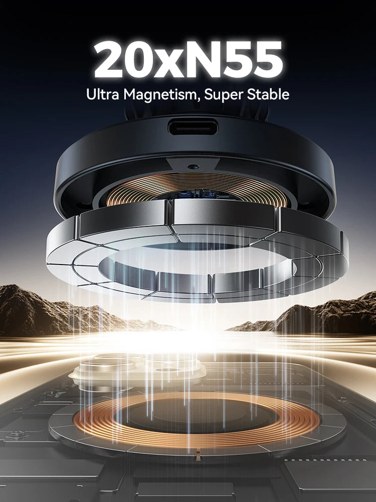 Joyroom Magnetic Car Phone Holder Mount Dashboard & Air Vent Wirelees Charging Phone Holder For iPhone 16 15  14 13 12 JR-ZS502