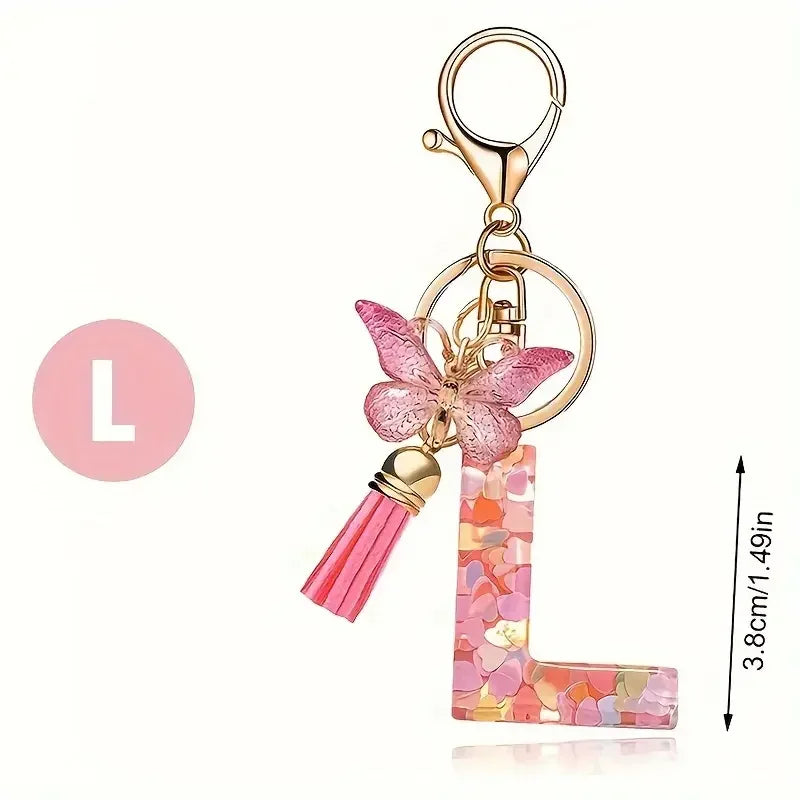 Trendy A-Z Letter Keychain – Car Key Ring & Party Gift Jewelry for Women