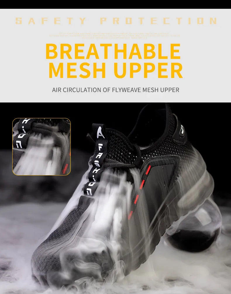 Safety Shoes Work Sneakers Steel Toe Men Women Anti Smash Puncture Proof Work Boots Indestructible Safety Shoes Light Breathable