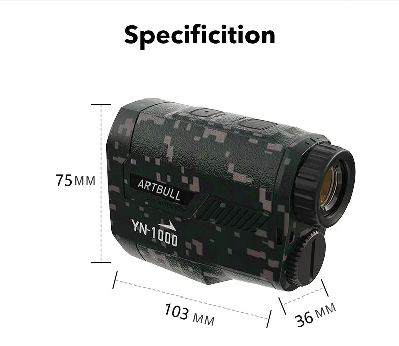 ARTBULL 1000m 650mLaser Rangefinder Golf Hunting Telescope with Slope Flag-Lock slope pin Outdoor Laser Distance meter