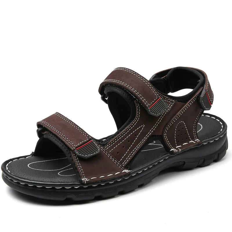 Leather Outdoor Men Sandals Casual Beach Sandals 38-48