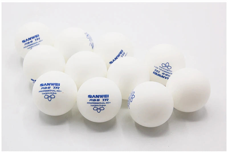 SANWEI 50/100pcs 3 Star TR Table Tennis Balls White ABS New Material with Seamed 40+ Professional Ping Pong Balls for Training