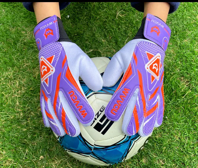 WVVOU Goalkeeper Gloves Children and Teenagers, Football Goalkeeper Gloves, Football Gloves, Double Protection, Portability