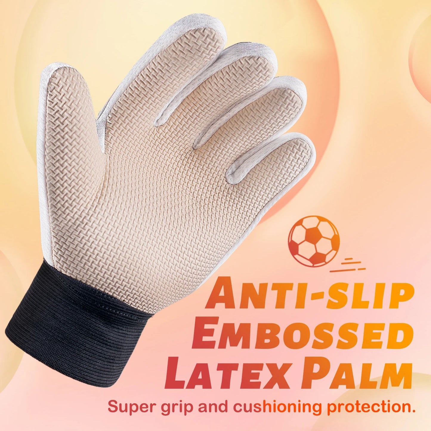 1 pair Non-Slip Soccer Goalie Gloves with Double Wrist Protection