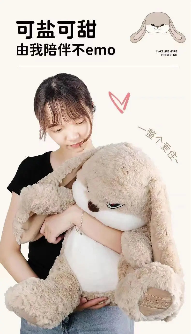 Large Size Angry Rabbit Plush Toy Cute Animal Plushie Doll Kawaii Stuffed Soft Toys Model Room Decor Birthday Gifts