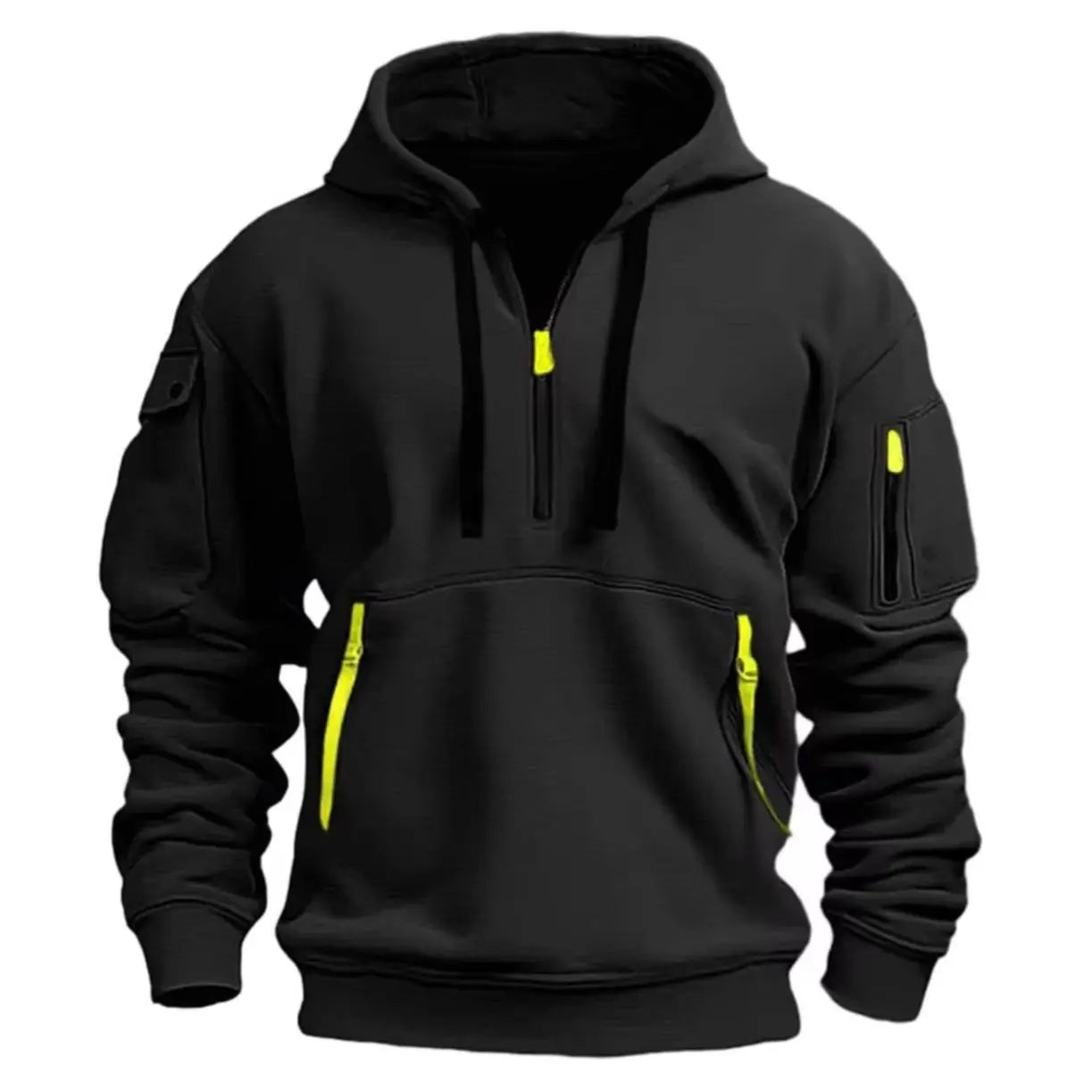 New Multi Pocket Zipper Fleece Hooded Casual Shirt for Men and Women Plus Size Loose Pullover Fashion Sweatshirt top