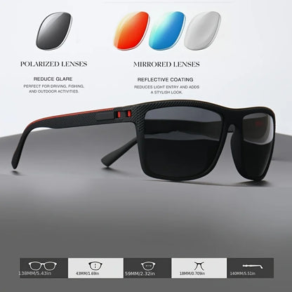 Polarized Square Frame Sunglasses Multicolor Lenses UV400