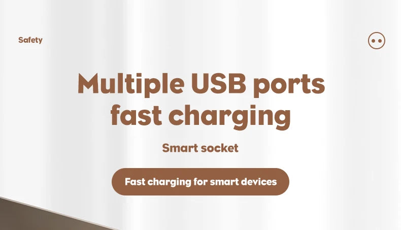 EU Plug Power Strip 6 AC Outlet Multitap Extension With 5 USB Ports 3m Cord Electrical Socket 2500W Fast Charge Surge Protector