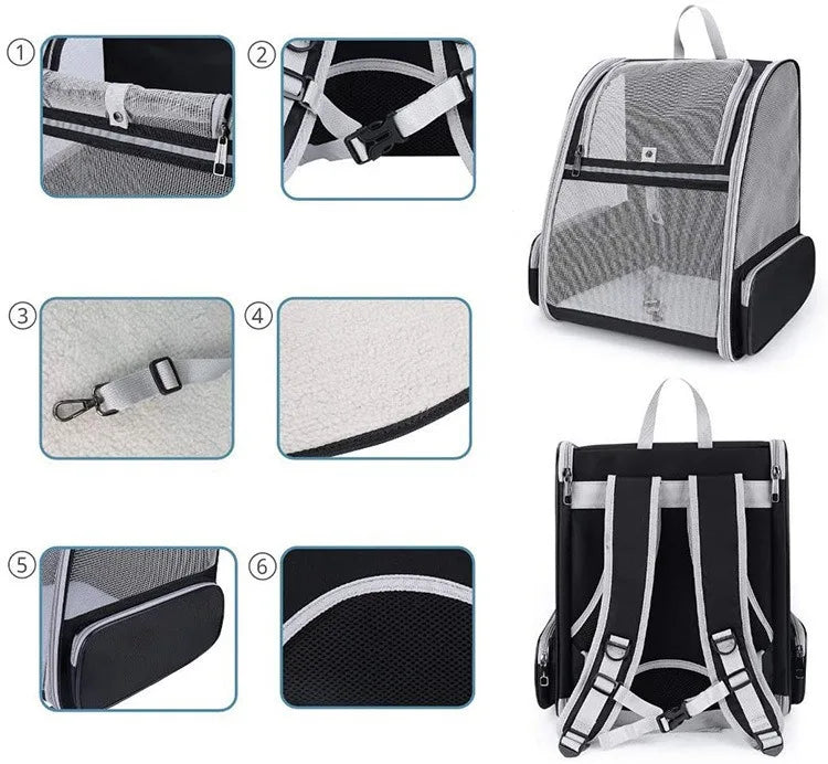 Practical, foldable cross-border pet bag. New style for cats and dogs, portable, breathable, spacious. Portable cat backpack.
