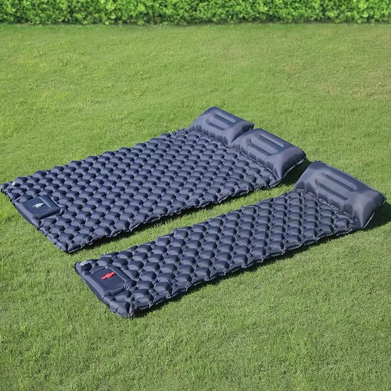 Hot Sale! 2025 Upgrade! Double Air Mattress Camping Blow Up Bed w/Built-in Pump Waterproof Portable Thickened for Outdoor Travel