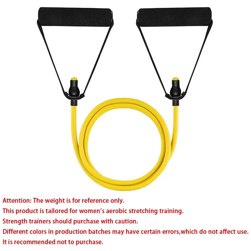 5 Levels Elastic Band With Handles Yoga Pull Rope Elastic Gym Fitness Exercise Tube Band For Home Workouts Strength Training