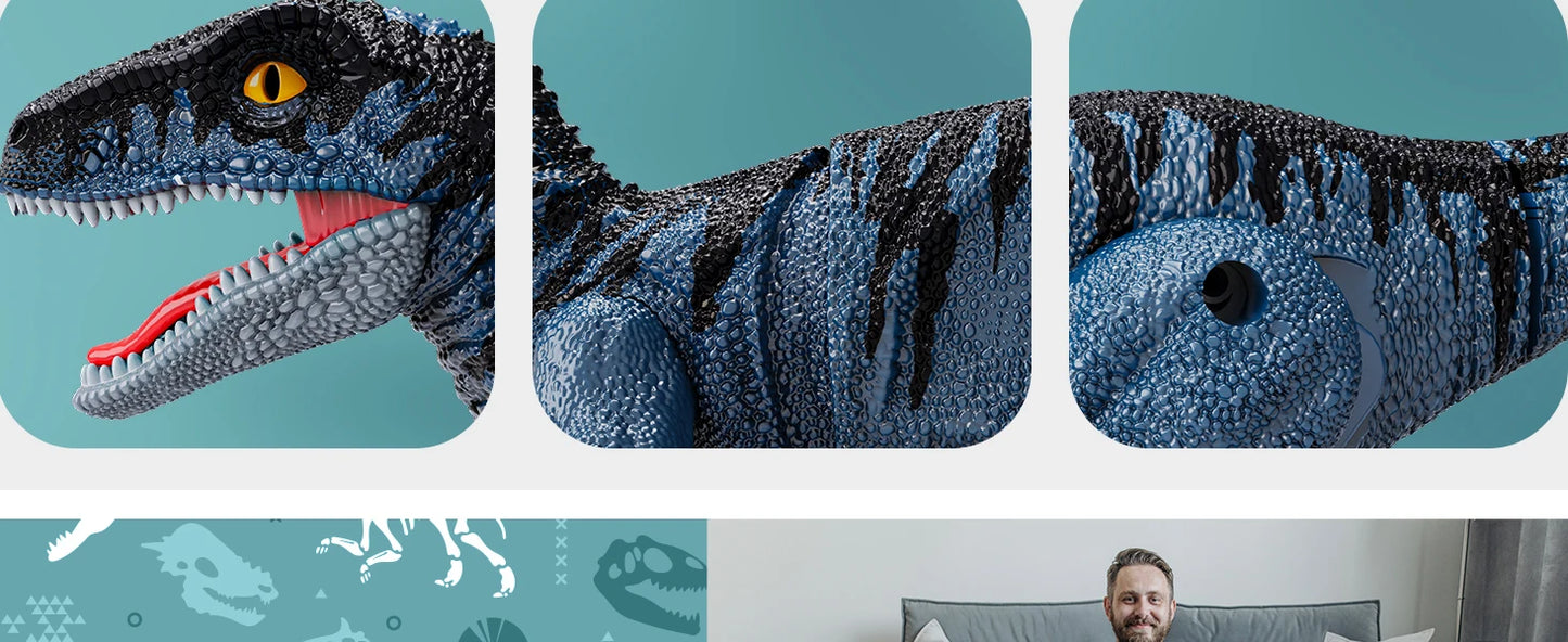 Sinovan Remote Control Dinosaur Toys for Kids, 2.4GHz Robot Walking Dinosaur Toys, Simulation Velociraptor, Gifts for Boys 3-5