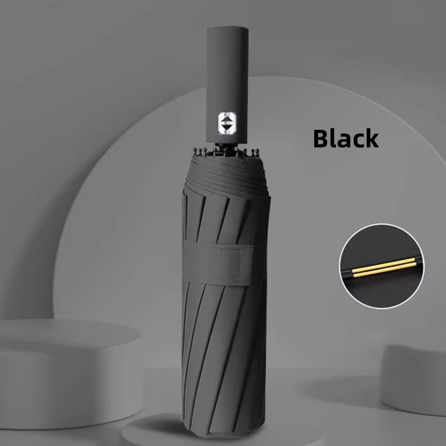 24 Bones 106cm Automatic Umbrella for Men and Women Outside Large Folding Rain and Sunshine Umbrella