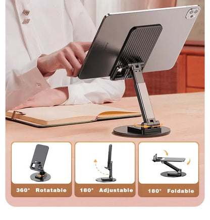 360 Degree Rotatable Metal Desk Phone and Tablet Holder Stand Universal
