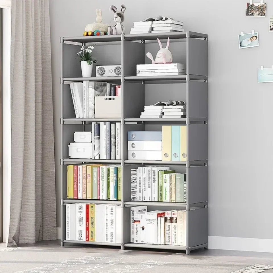 Multi-Layer Bookcase Square Storage Shelf Easy Assembly Bookcase Living Room and Study Bedroom Storage Shelf Simple Bookshelf