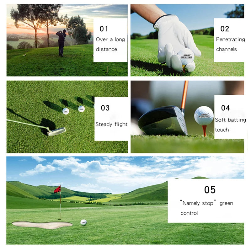 12 Pcs Golf Balls Supur Newling Triple Track Long Distance 3-pieces Golf Ball 3 Line Brand New Game Ball Drop Ship
