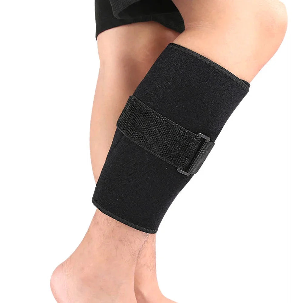 1Piece Calf Brace for Torn Calf Muscle & Shin Splint Pain - Adjustable Neoprene Compression Support Wrap for Lower Leg Injury