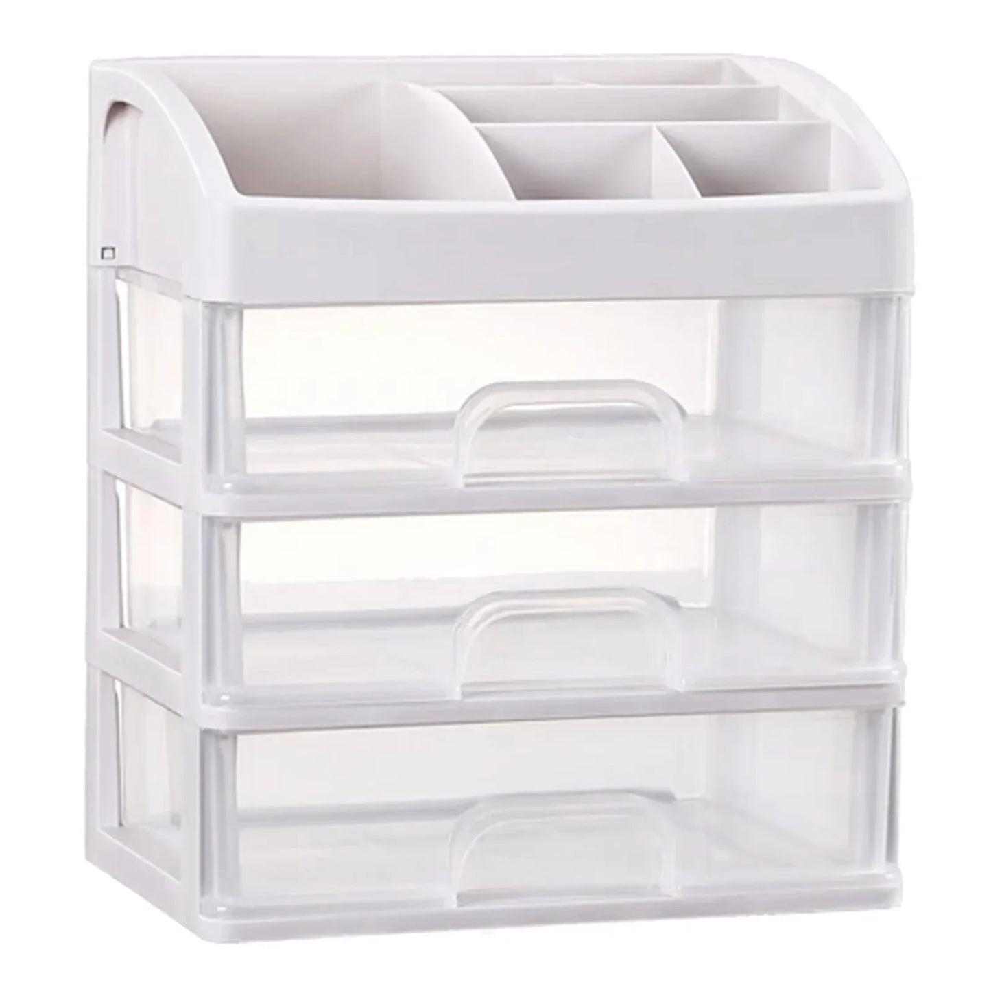 Multilayer Desktop Storage Box with Drawers, Stackable Makeup & Jewelry Organizer for Hair Accessories, Office Stationery Holder