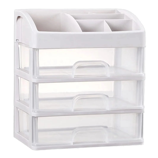 Multilayer Desktop Storage Box with Drawers, Stackable Makeup & Jewelry Organizer for Hair Accessories, Office Stationery Holder