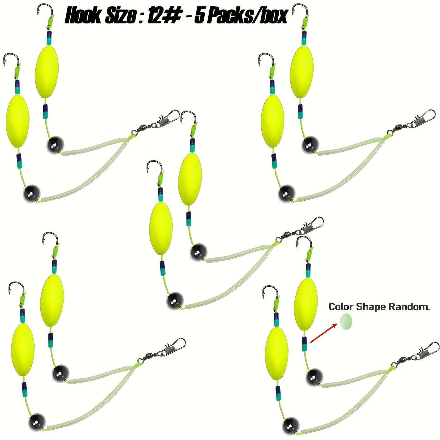TAKBAS 5Packs Reverse Off-Bottom Double Hook Rig Set: Ideal for European Carp Fishing, Bypass Weeds, Stones & Silt