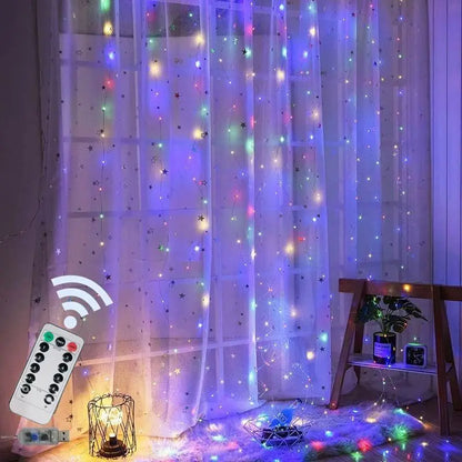 3/4/6M LED Curtain String Lights – USB Powered Fairy Garland with Remote Control, Christmas Festoon Lights for Bedroom, Home & Party Decoration
