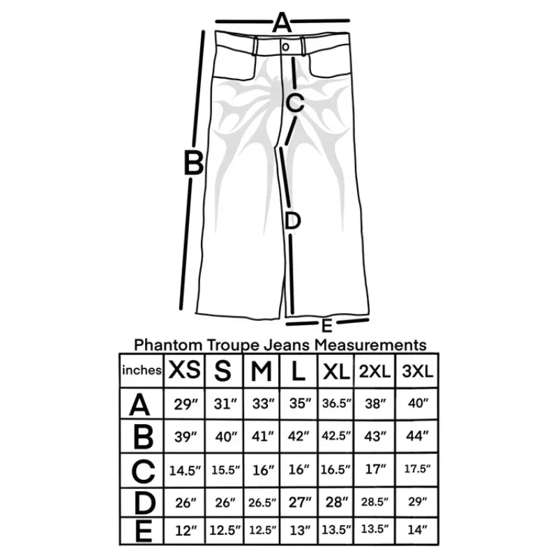 Baggy Jeans With Embroidery Splicing Pattern Y2K Vintage Wide Leg