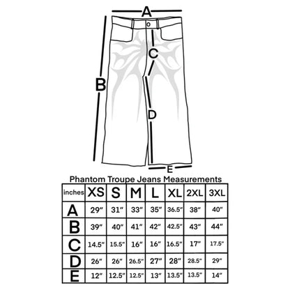Baggy Jeans With Embroidery Splicing Pattern Y2K Vintage Wide Leg