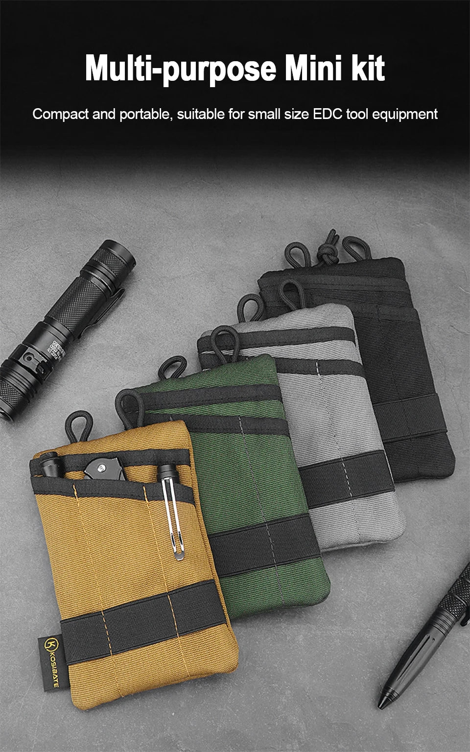 Tactical EDC bag wallet bag mini waist bag card key with waist bag camping, hiking, hunting, fishing, outdoor coin wallet