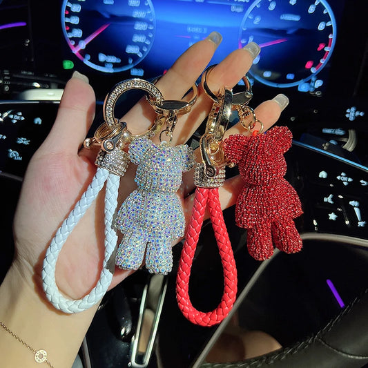 Diamond Bear Bag Pendant & Keychain – Stylish Gift Accessory