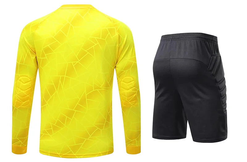 Men Kid 2024 Soccer Goalkeeper Uniform Protective Sponge Long Sleeve Football Training Goalkeeper Top Soccer Jersey Pants Custom