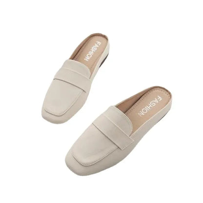 Women Leather Slip-On Flat Shoes PU Insole Casual Comfort
