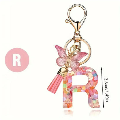 Alphabet Letter Keychain Universal Unisex Car Key Ring Gift