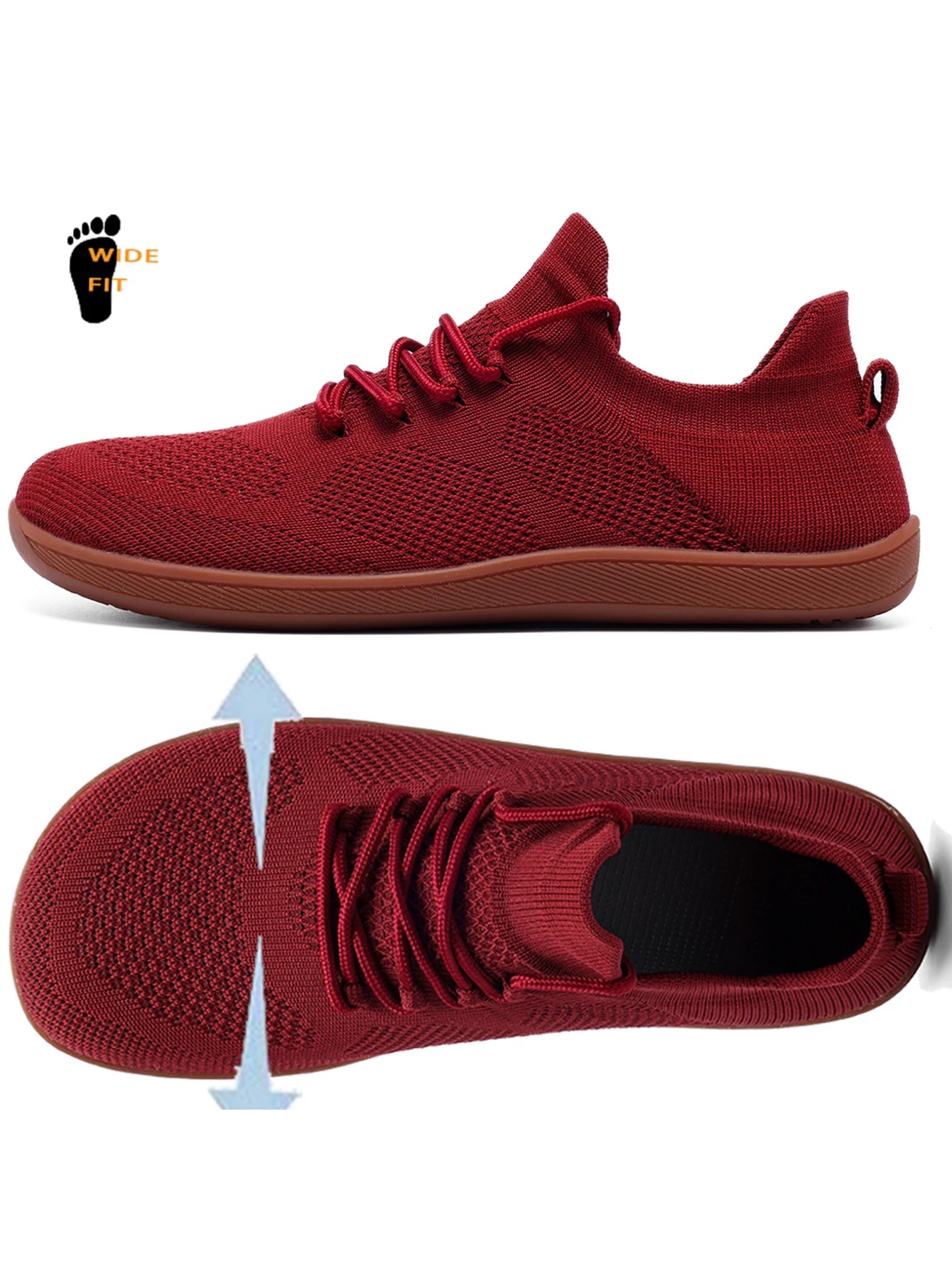 Wide-Toe Mens Walking Shoes With Breathable Mesh Microfiber