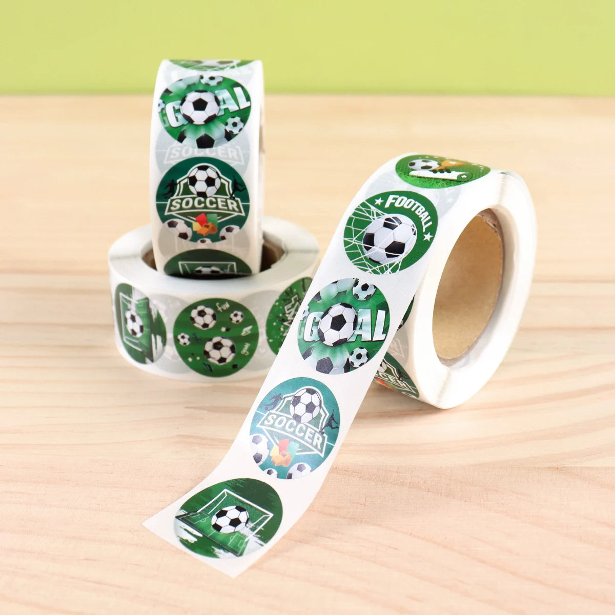 500pcs Soccer Stickers Football Theme Label Sealing Sticker for Boys Birthday Baby Shower Party Supplies Sports Theme Decor